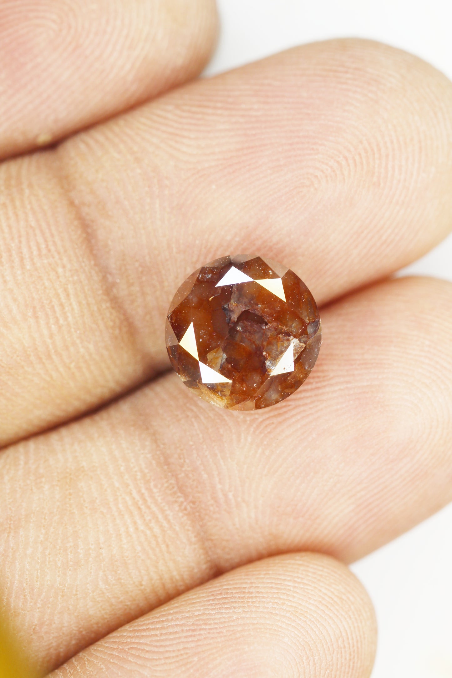 4.88 CT 10.5 MM Natural Round Brilliant cut Diamond Fancy Brown color Loose Diamond