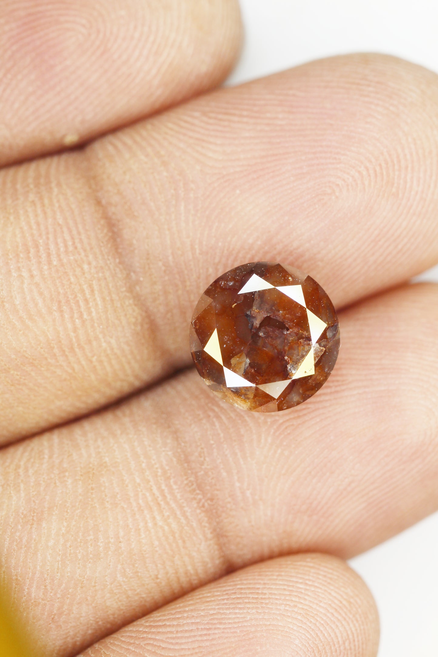 4.88 CT 10.5 MM Natural Round Brilliant cut Diamond Fancy Brown color Loose Diamond