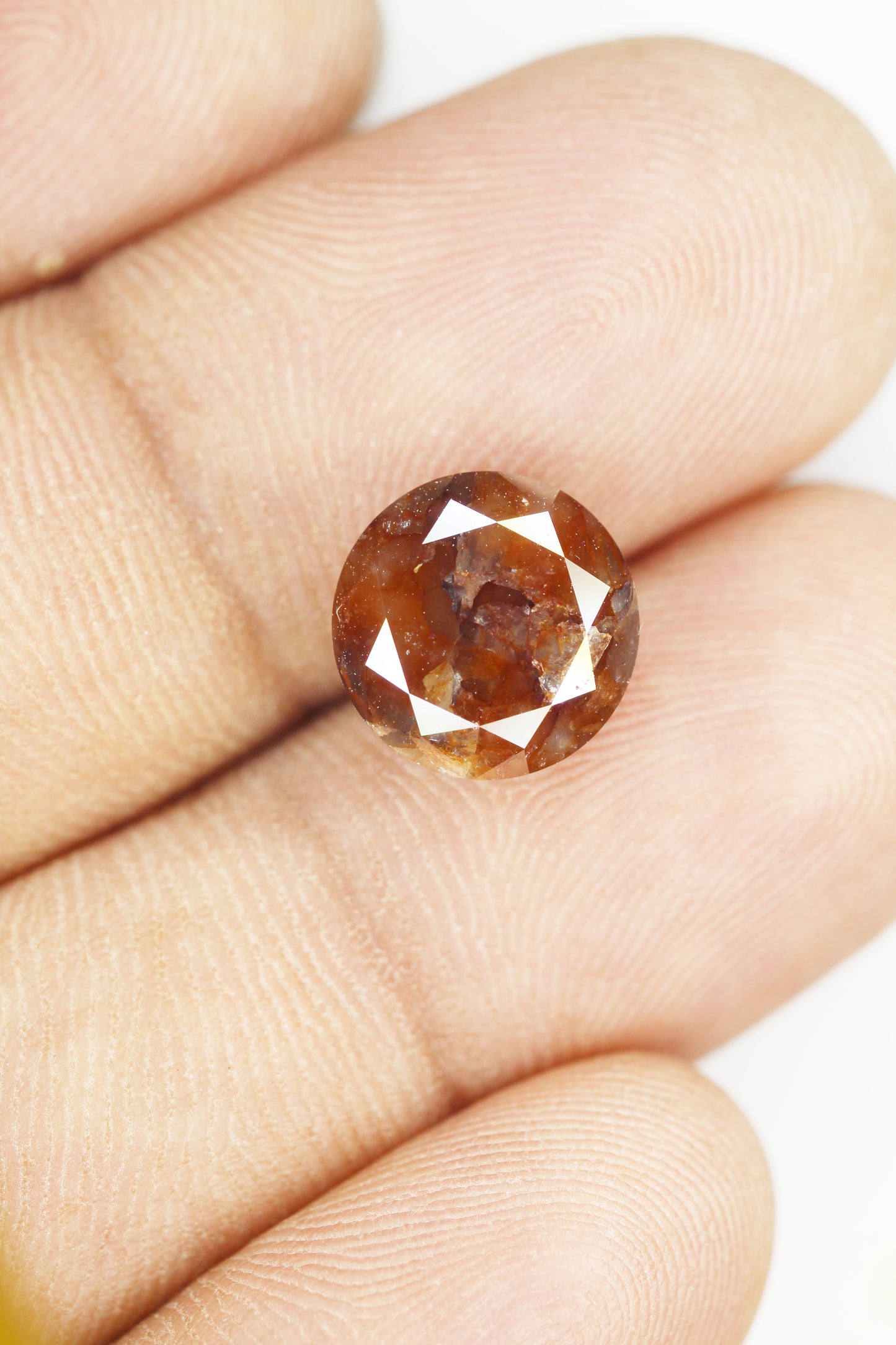 4.88 CT 10.5 MM Natural Round Brilliant cut Diamond Fancy Brown color Loose Diamond