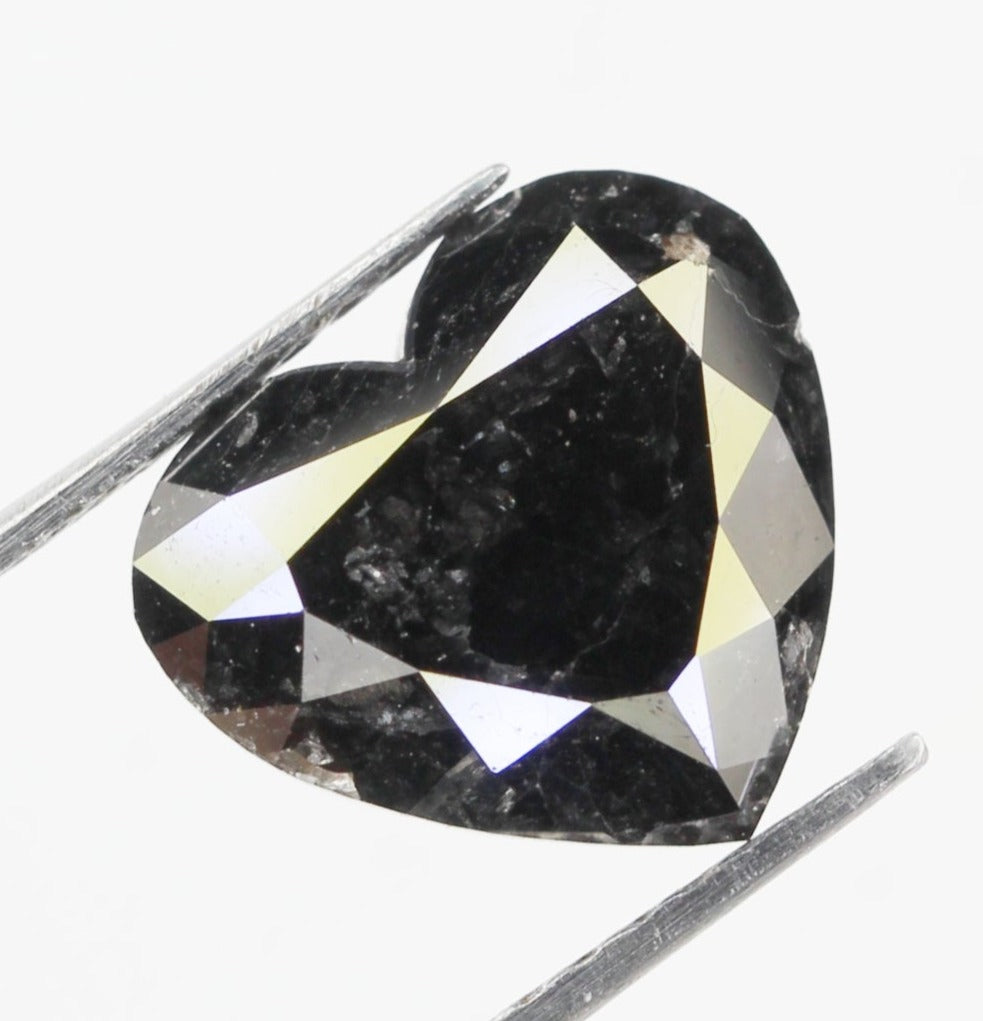 3.47 CT 9.0 X 10.0 MM Natural Loose Diamond Heart Diamond Natural Black color Rustic Diamond NJ283