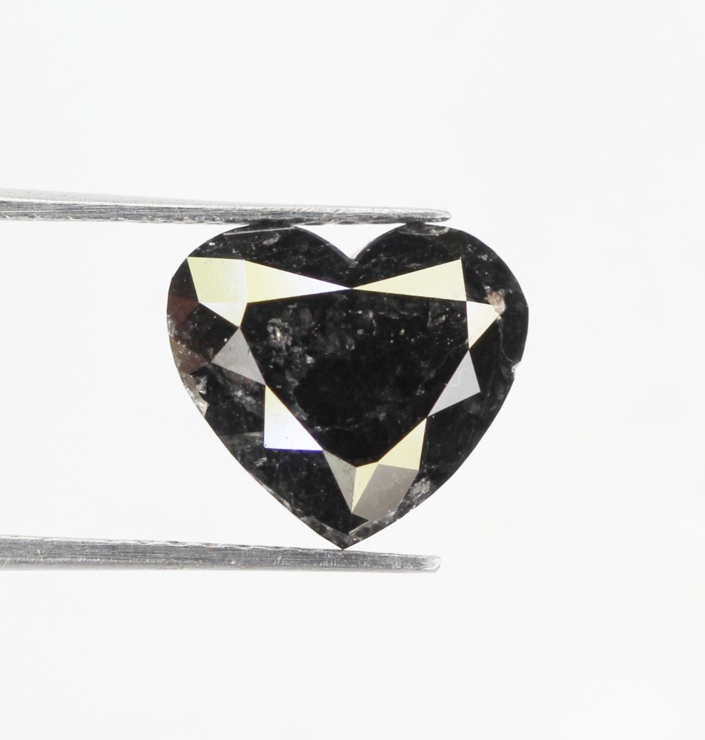 3.47 CT 9.0 X 10.0 MM Natural Loose Diamond Heart Diamond Natural Black color Rustic Diamond NJ283