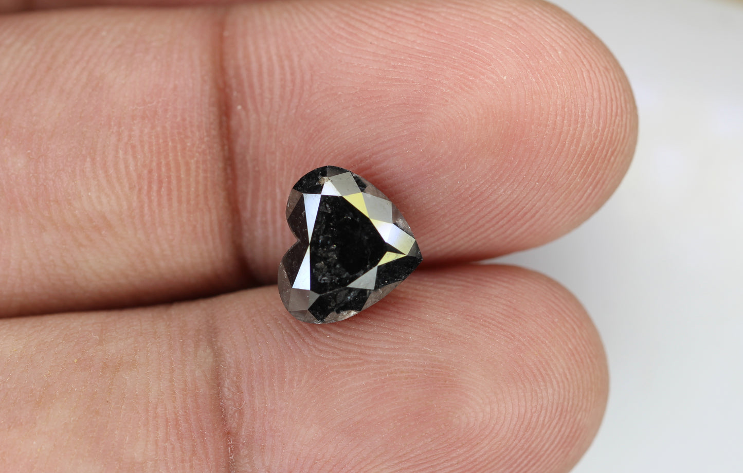 3.47 CT 9.0 X 10.0 MM Natural Loose Diamond Heart Diamond Natural Black color Rustic Diamond NJ283