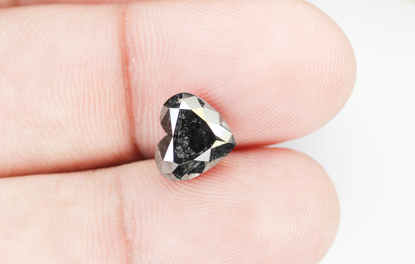 3.47 CT 9.0 X 10.0 MM Natural Loose Diamond Heart Diamond Natural Black color Rustic Diamond NJ283