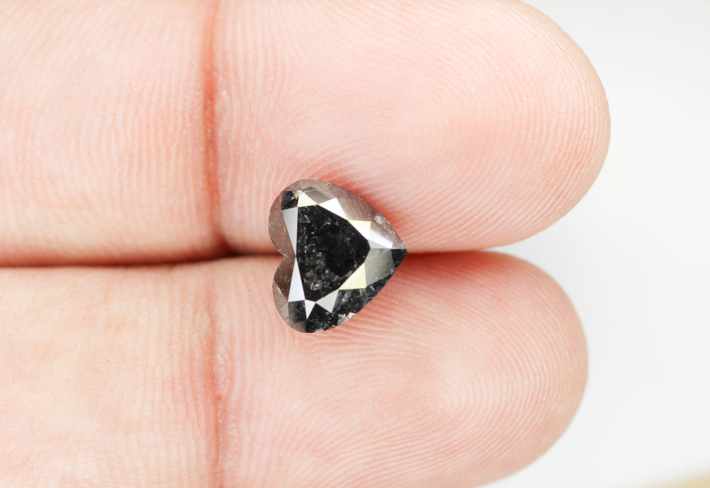 3.47 CT 9.0 X 10.0 MM Natural Loose Diamond Heart Diamond Natural Black color Rustic Diamond NJ283