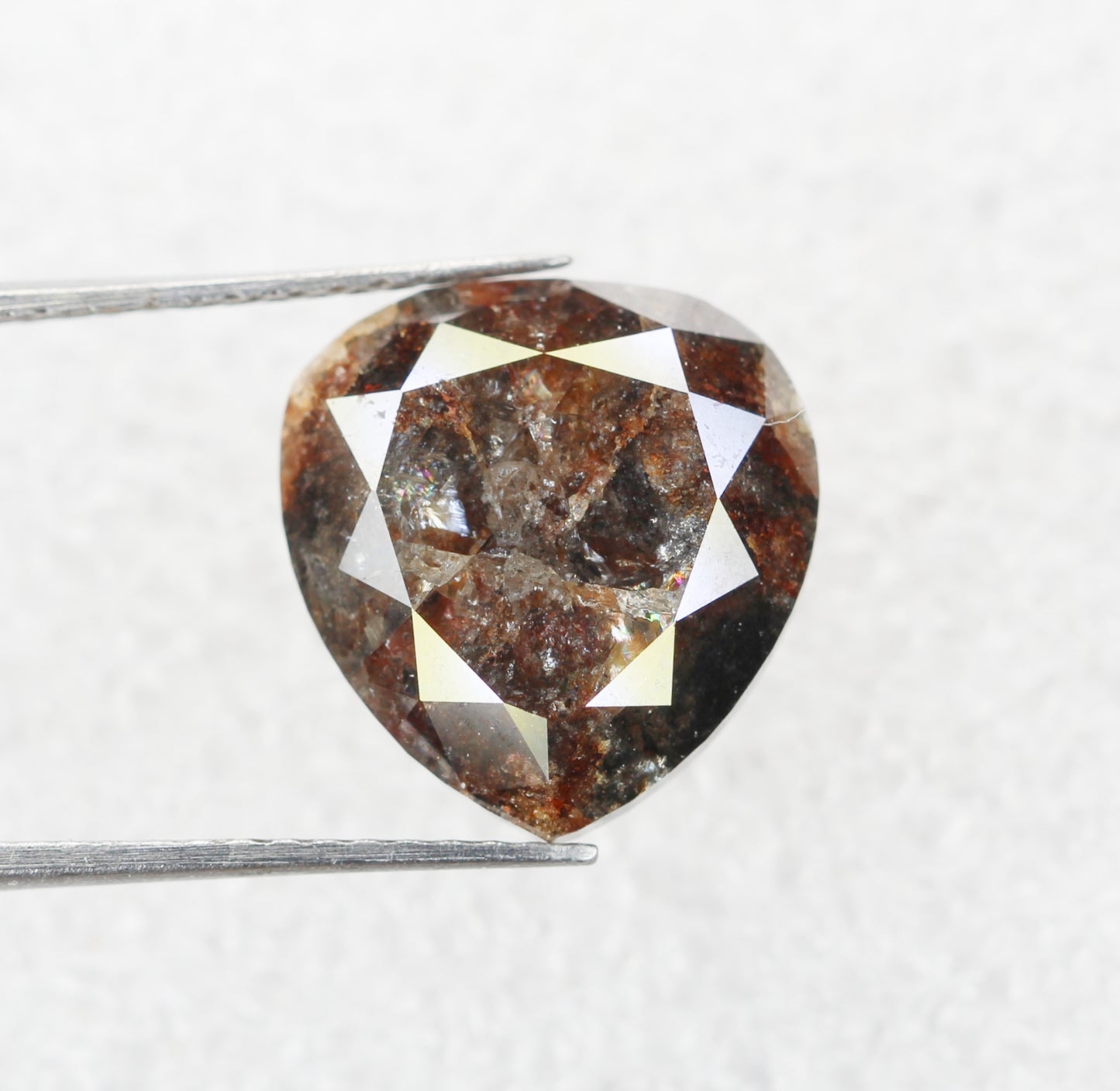 8.15 Ct Natural Loose Diamond, Pear Diamond, Brown Diamond, Polished Diamond, Real Diamond, Rustic Diamond, Antique Diamond NJ470