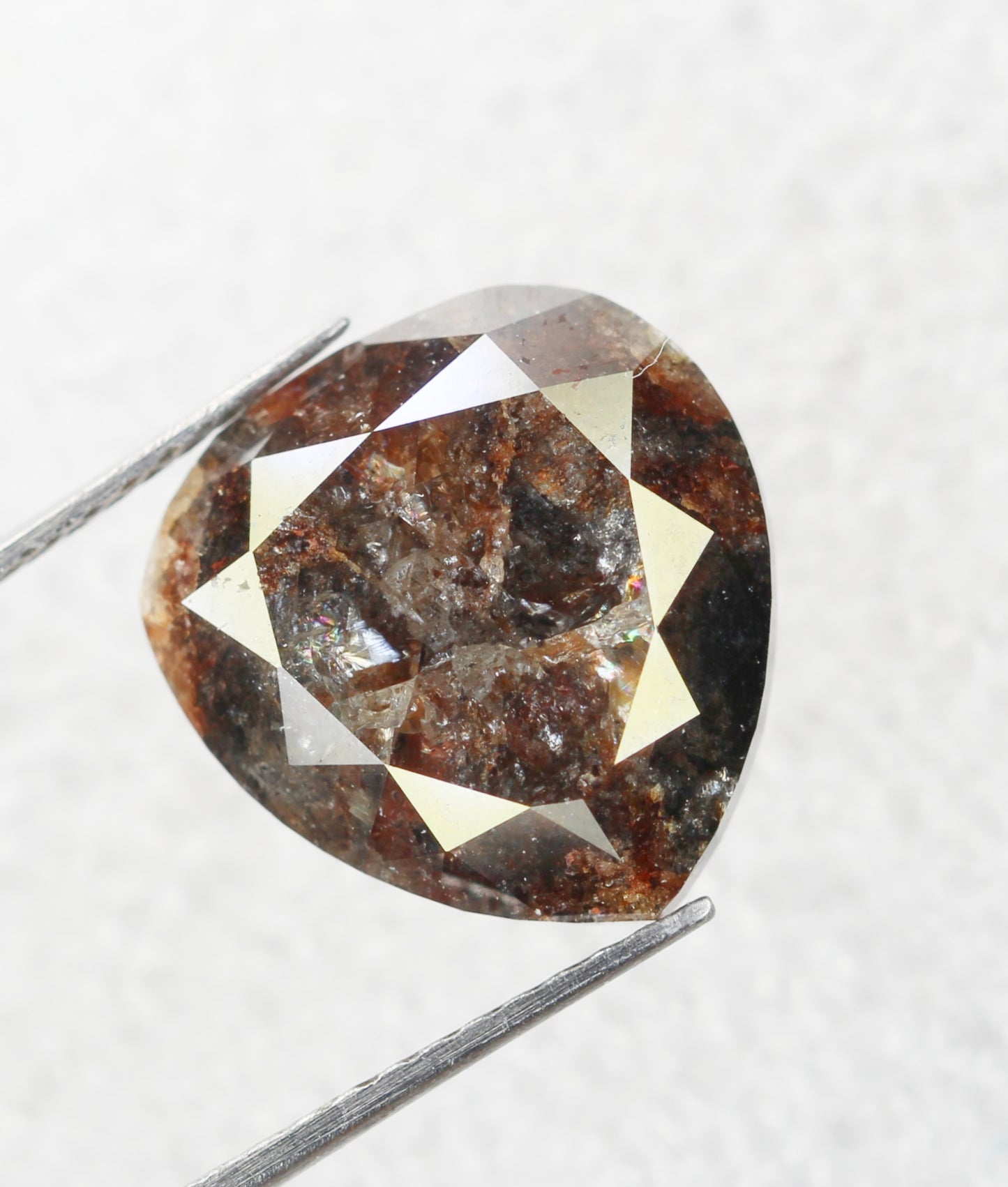 8.15 Ct Natural Loose Diamond, Pear Diamond, Brown Diamond, Polished Diamond, Real Diamond, Rustic Diamond, Antique Diamond NJ470