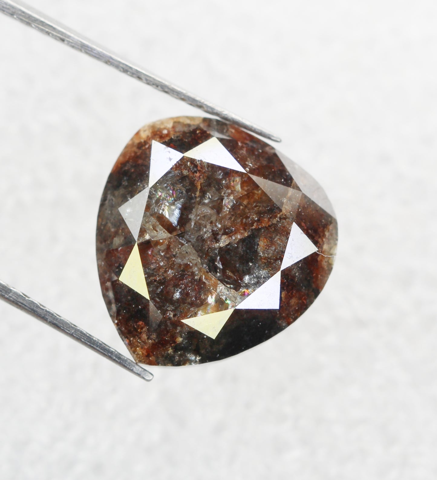 8.15 Ct Natural Loose Diamond, Pear Diamond, Brown Diamond, Polished Diamond, Real Diamond, Rustic Diamond, Antique Diamond NJ470