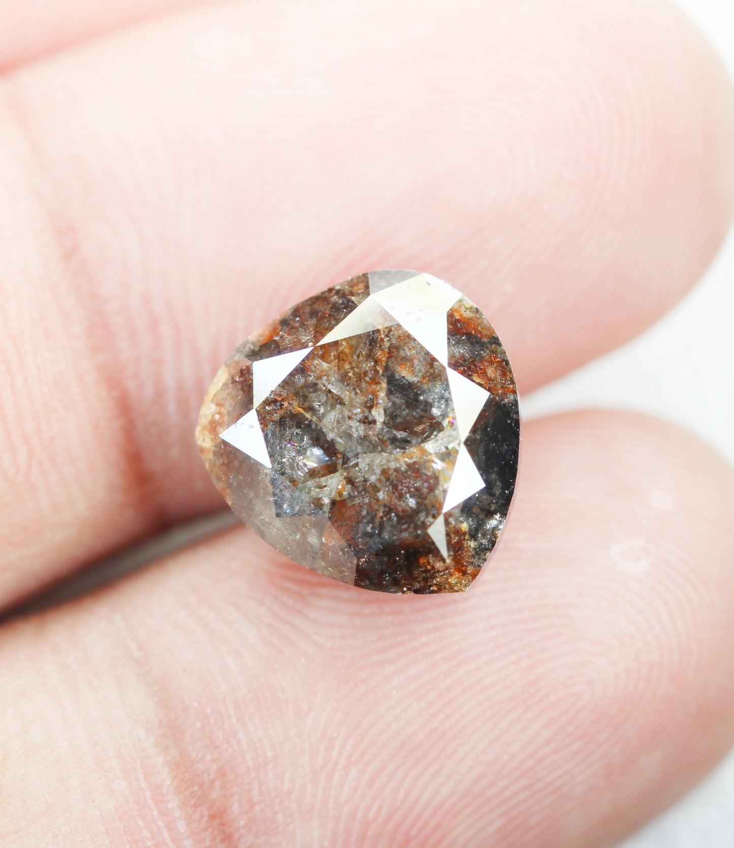 8.15 Ct Natural Loose Diamond, Pear Diamond, Brown Diamond, Polished Diamond, Real Diamond, Rustic Diamond, Antique Diamond NJ470