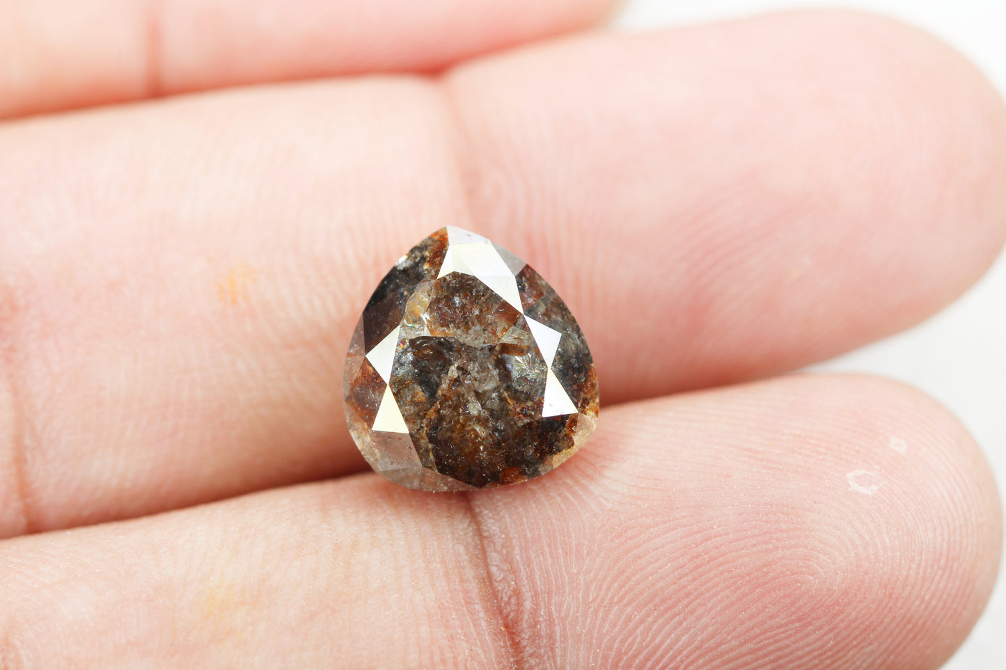 8.15 Ct Natural Loose Diamond, Pear Diamond, Brown Diamond, Polished Diamond, Real Diamond, Rustic Diamond, Antique Diamond NJ470