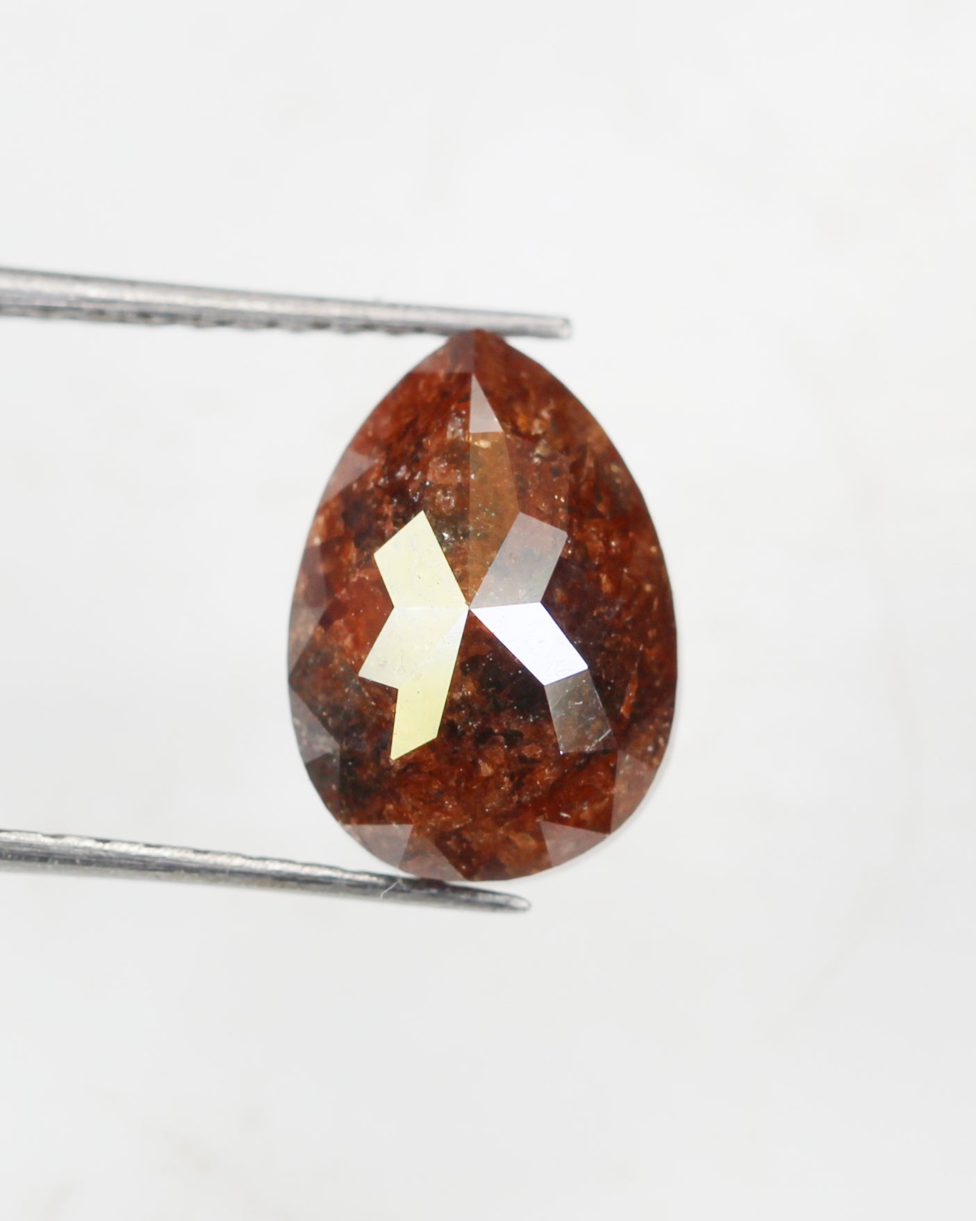 3.26 Ct Natural Loose Diamond, Pear Diamond, Brown Diamond, Polished Diamond, Real Diamond, Rustic Diamond, Antique Diamond NJ477