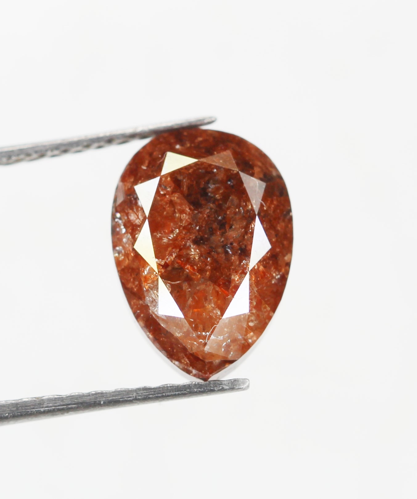 3.26 Ct Natural Loose Diamond, Pear Diamond, Brown Diamond, Polished Diamond, Real Diamond, Rustic Diamond, Antique Diamond NJ477