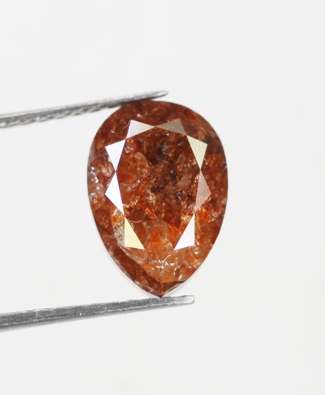 3.26 Ct Natural Loose Diamond, Pear Diamond, Brown Diamond, Polished Diamond, Real Diamond, Rustic Diamond, Antique Diamond NJ477