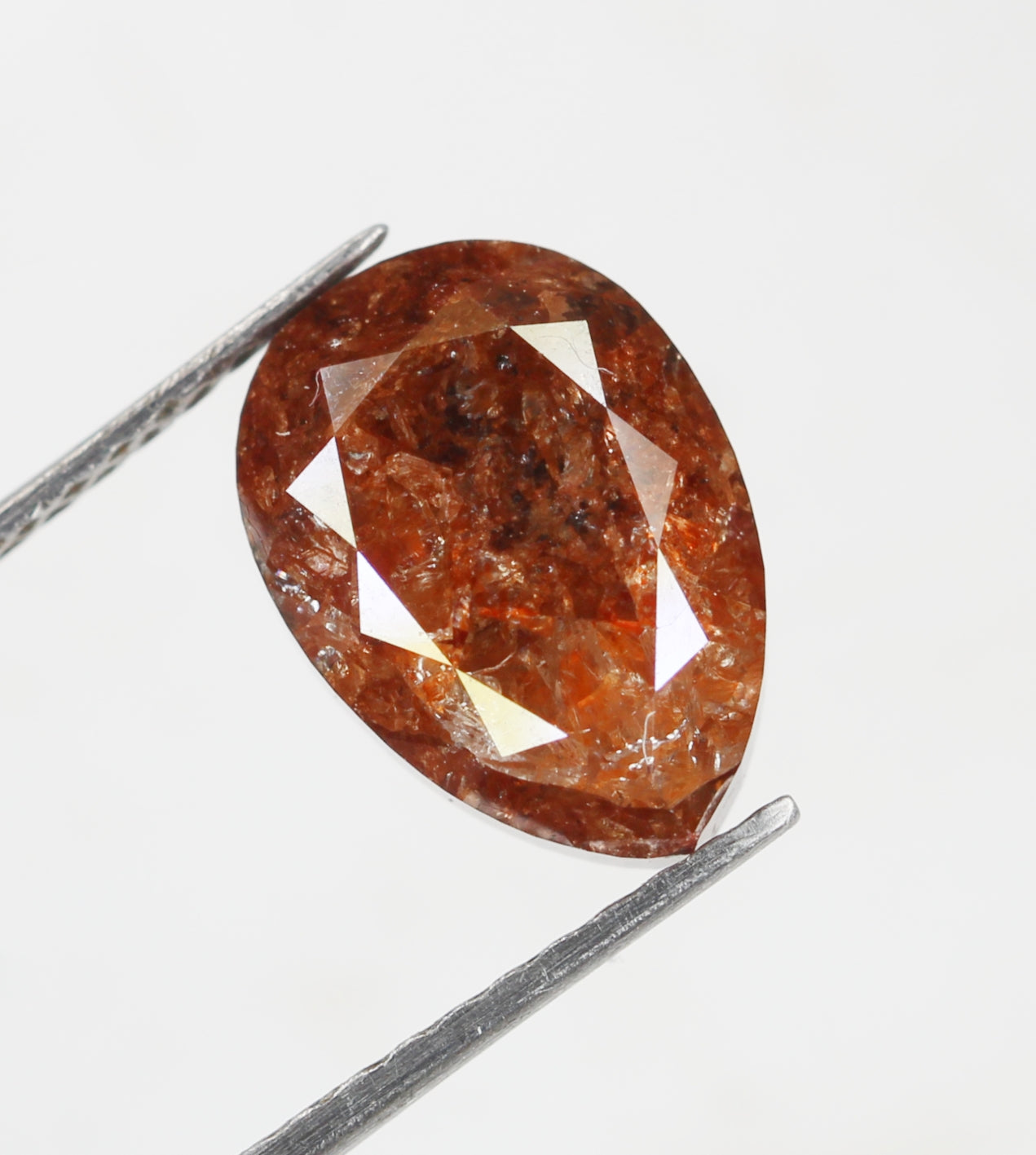 3.26 Ct Natural Loose Diamond, Pear Diamond, Brown Diamond, Polished Diamond, Real Diamond, Rustic Diamond, Antique Diamond NJ477