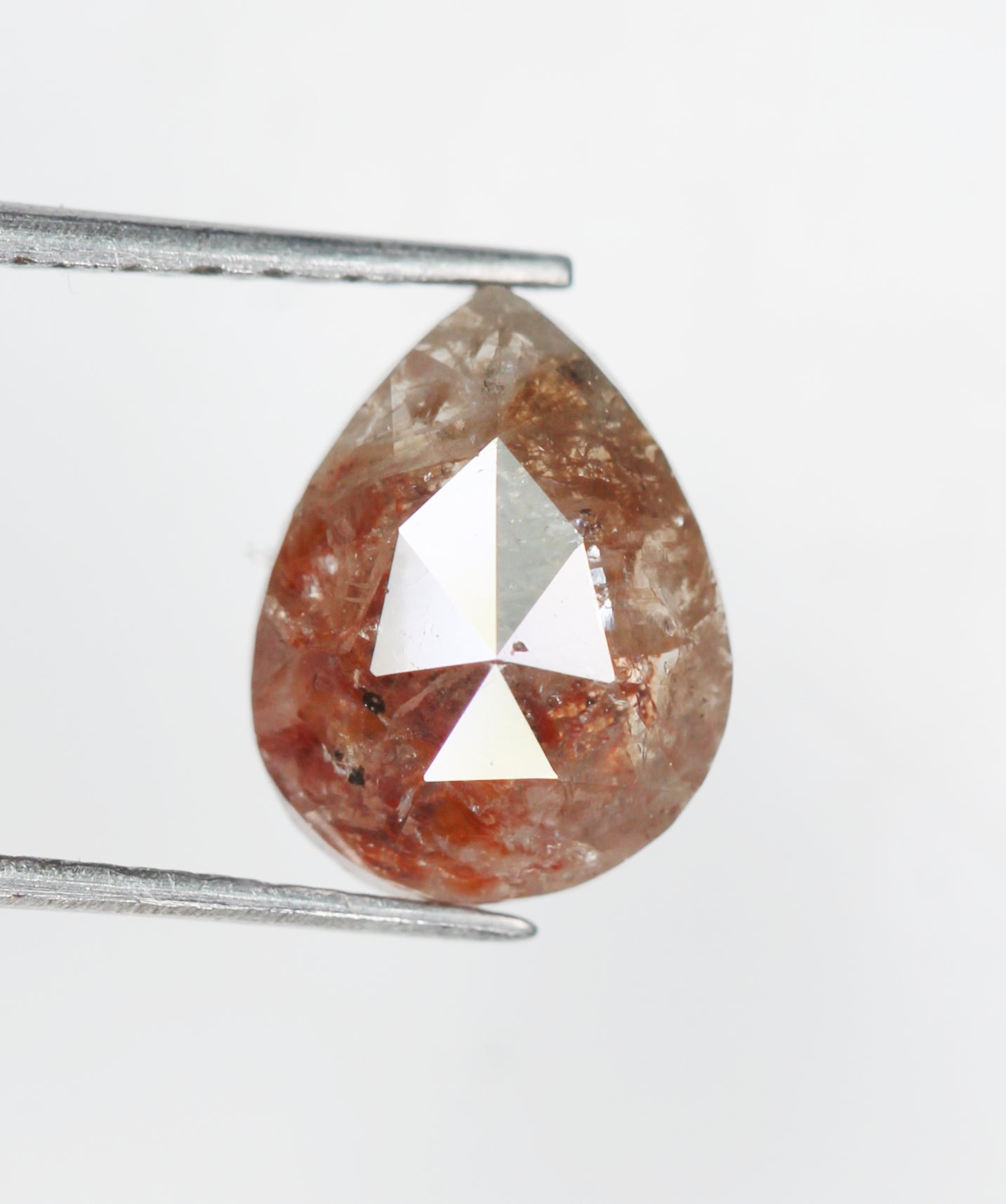 1.00 Ct Natural Loose Diamond, Pear Diamond, Brown Diamond, Polished Diamond, Real Diamond, Rustic Diamond, Antique Diamond NJ628