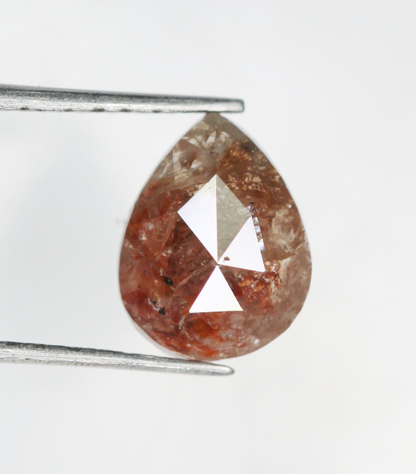 1.00 Ct Natural Loose Diamond, Pear Diamond, Brown Diamond, Polished Diamond, Real Diamond, Rustic Diamond, Antique Diamond NJ628