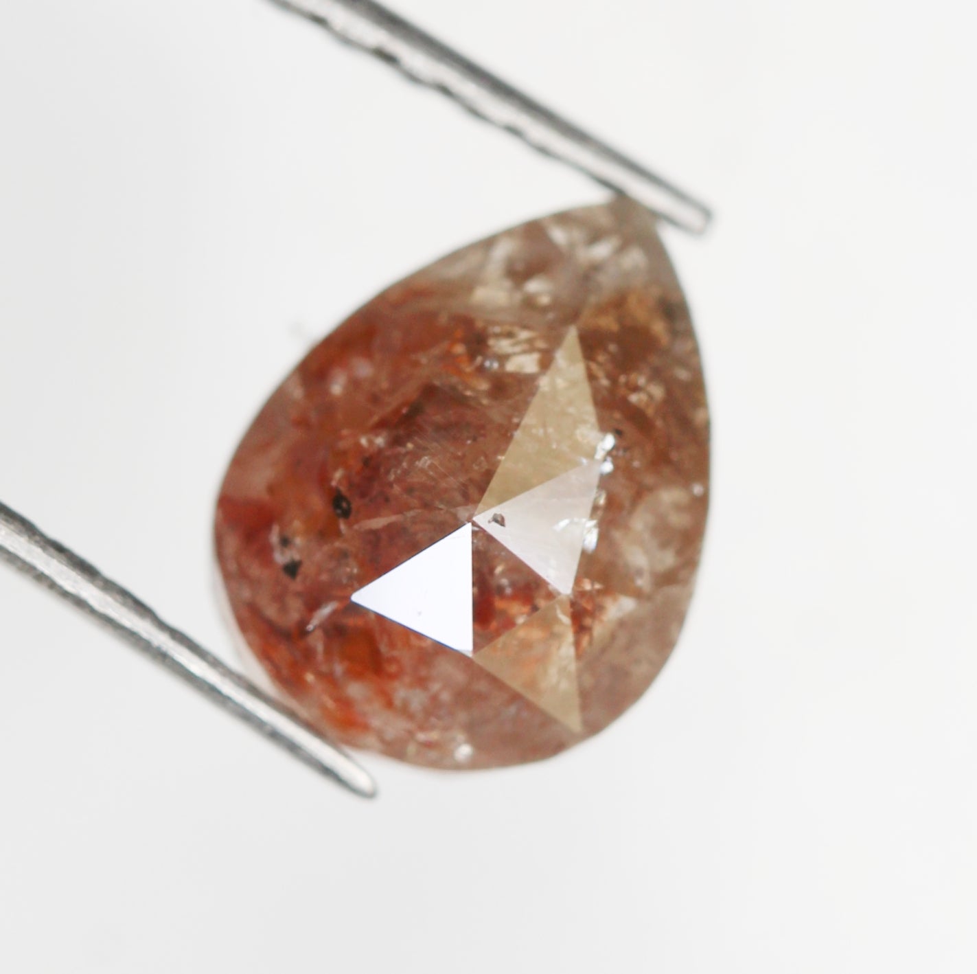 1.00 Ct Natural Loose Diamond, Pear Diamond, Brown Diamond, Polished Diamond, Real Diamond, Rustic Diamond, Antique Diamond NJ628