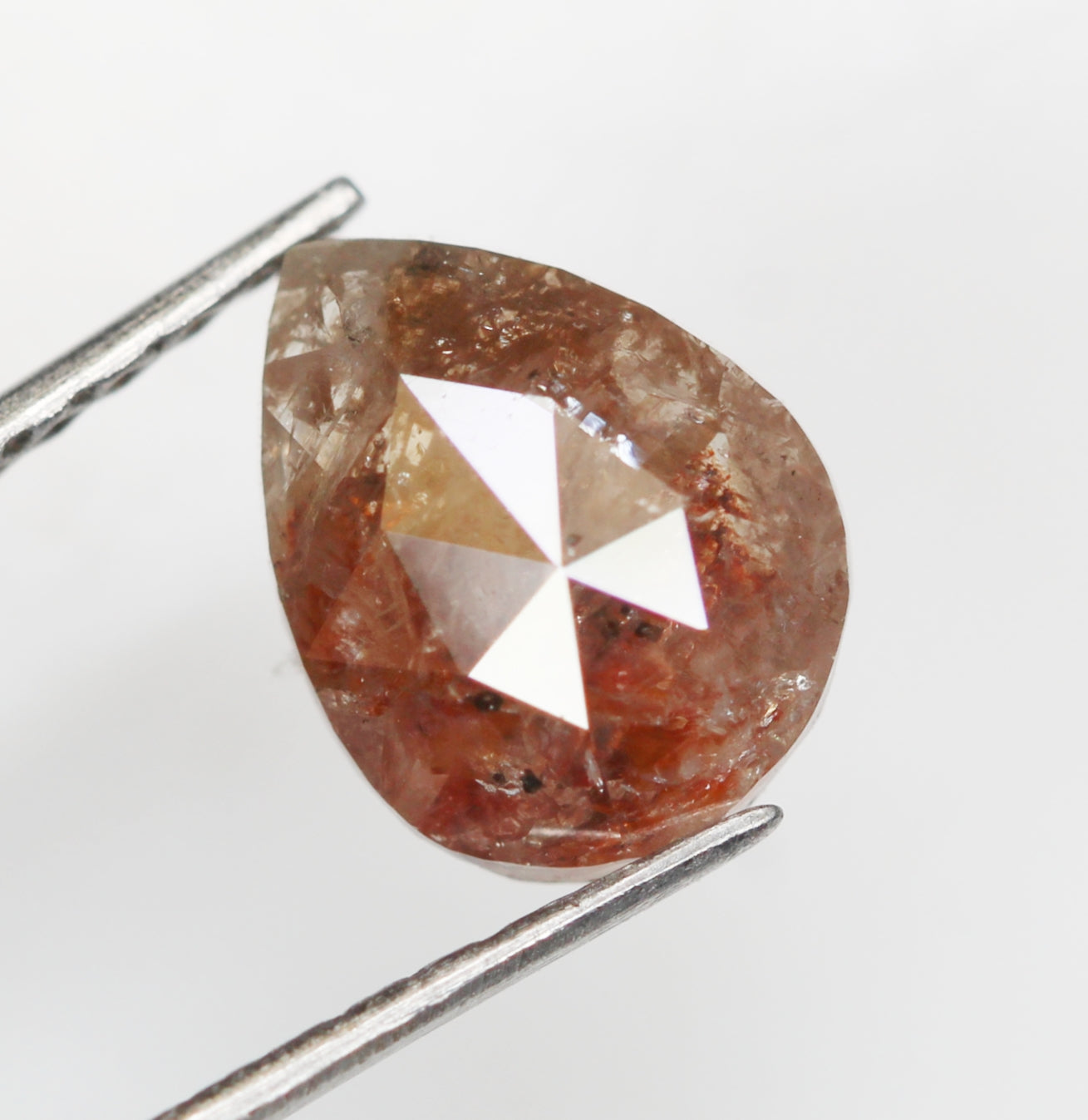 1.00 Ct Natural Loose Diamond, Pear Diamond, Brown Diamond, Polished Diamond, Real Diamond, Rustic Diamond, Antique Diamond NJ628