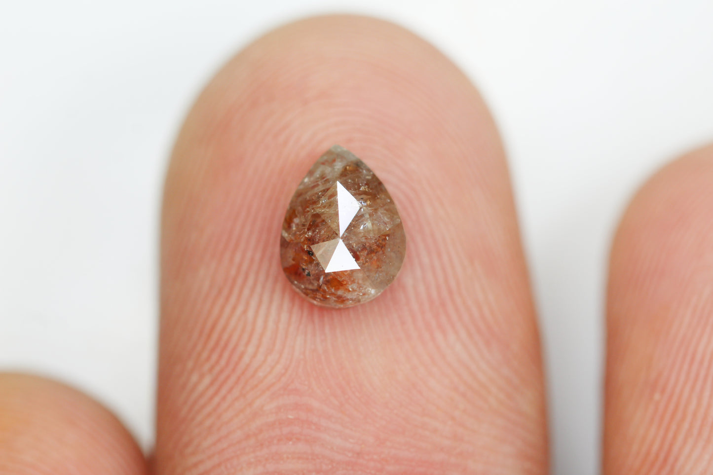 1.00 Ct Natural Loose Diamond, Pear Diamond, Brown Diamond, Polished Diamond, Real Diamond, Rustic Diamond, Antique Diamond NJ628