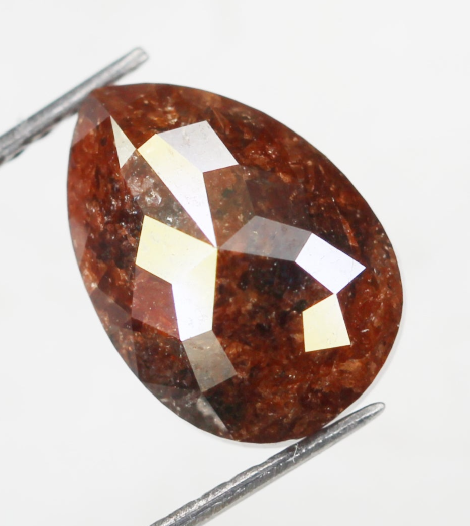 3.26 Ct Natural Loose Diamond, Pear Diamond, Brown Diamond, Polished Diamond, Real Diamond, Rustic Diamond, Antique Diamond NJ477