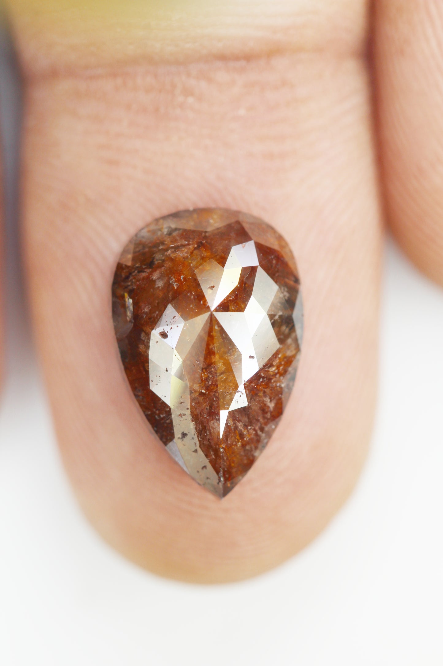 5.41 Ct Natural Loose Diamond, Pear Diamond, Brown Diamond, Polished Diamond, Real Diamond, Rustic Diamond, Antique Diamond NJ703