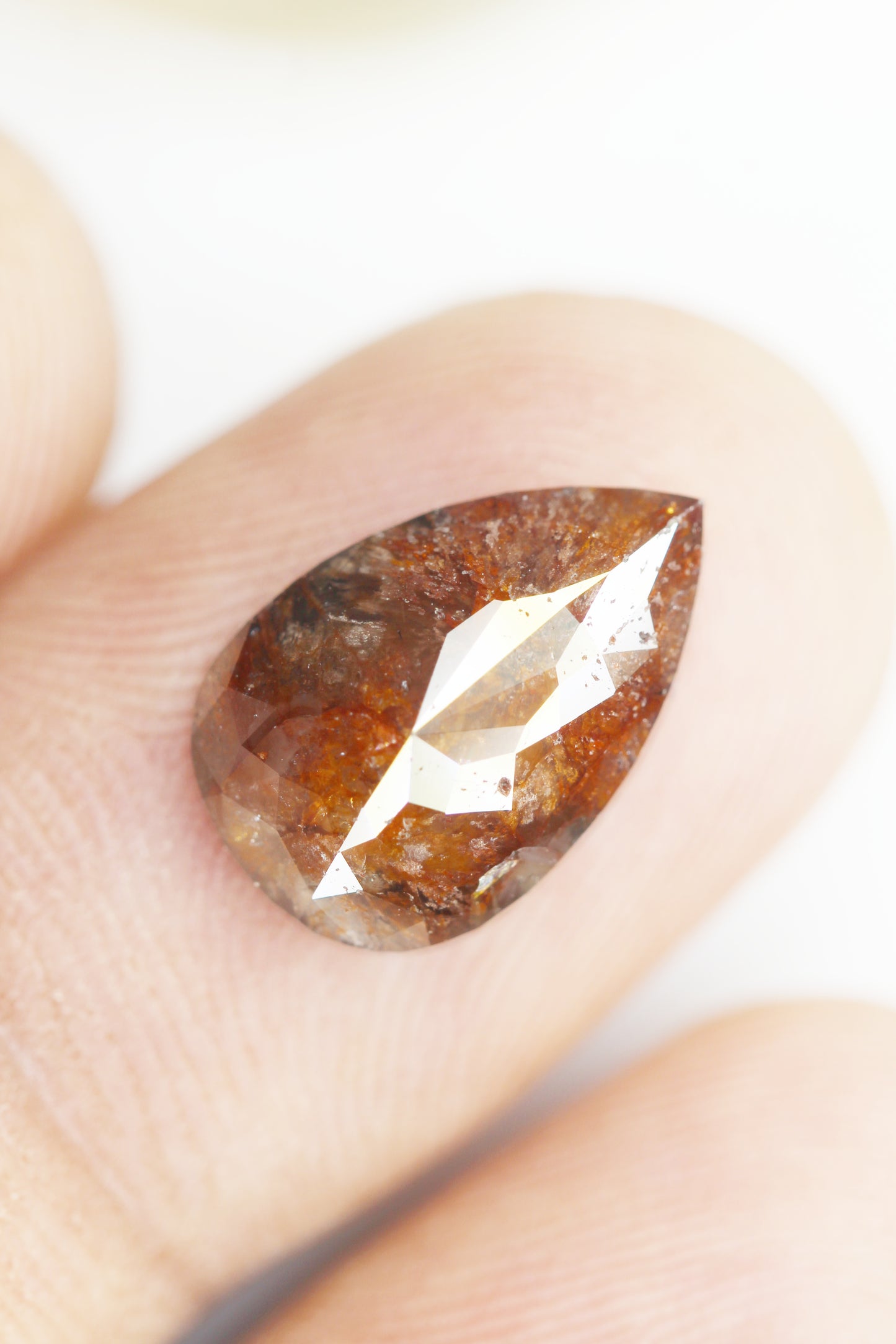 5.41 Ct Natural Loose Diamond, Pear Diamond, Brown Diamond, Polished Diamond, Real Diamond, Rustic Diamond, Antique Diamond NJ703