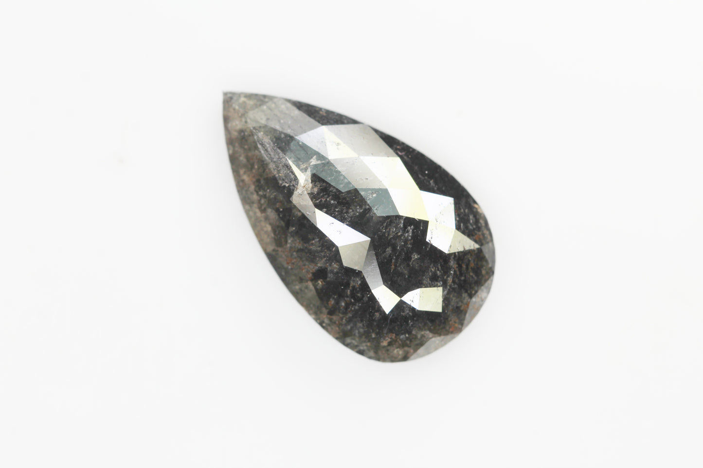 6.50 Ct Natural Loose Diamond, Pear Diamond, Black-Grey Diamond, Polished Diamond, Real Diamond, Rustic Diamond, Antique Diamond NJ811