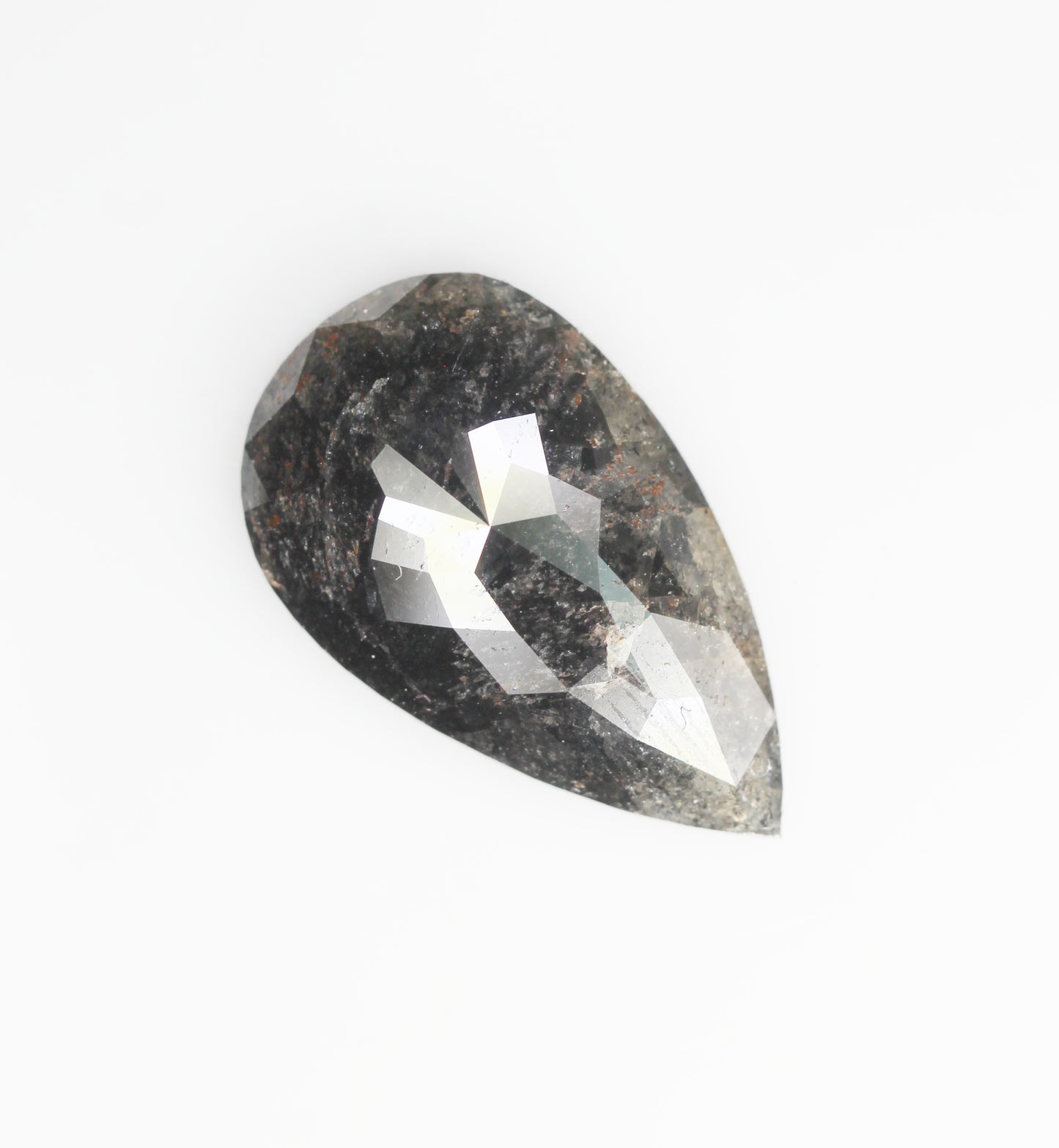 6.50 Ct Natural Loose Diamond, Pear Diamond, Black-Grey Diamond, Polished Diamond, Real Diamond, Rustic Diamond, Antique Diamond NJ811