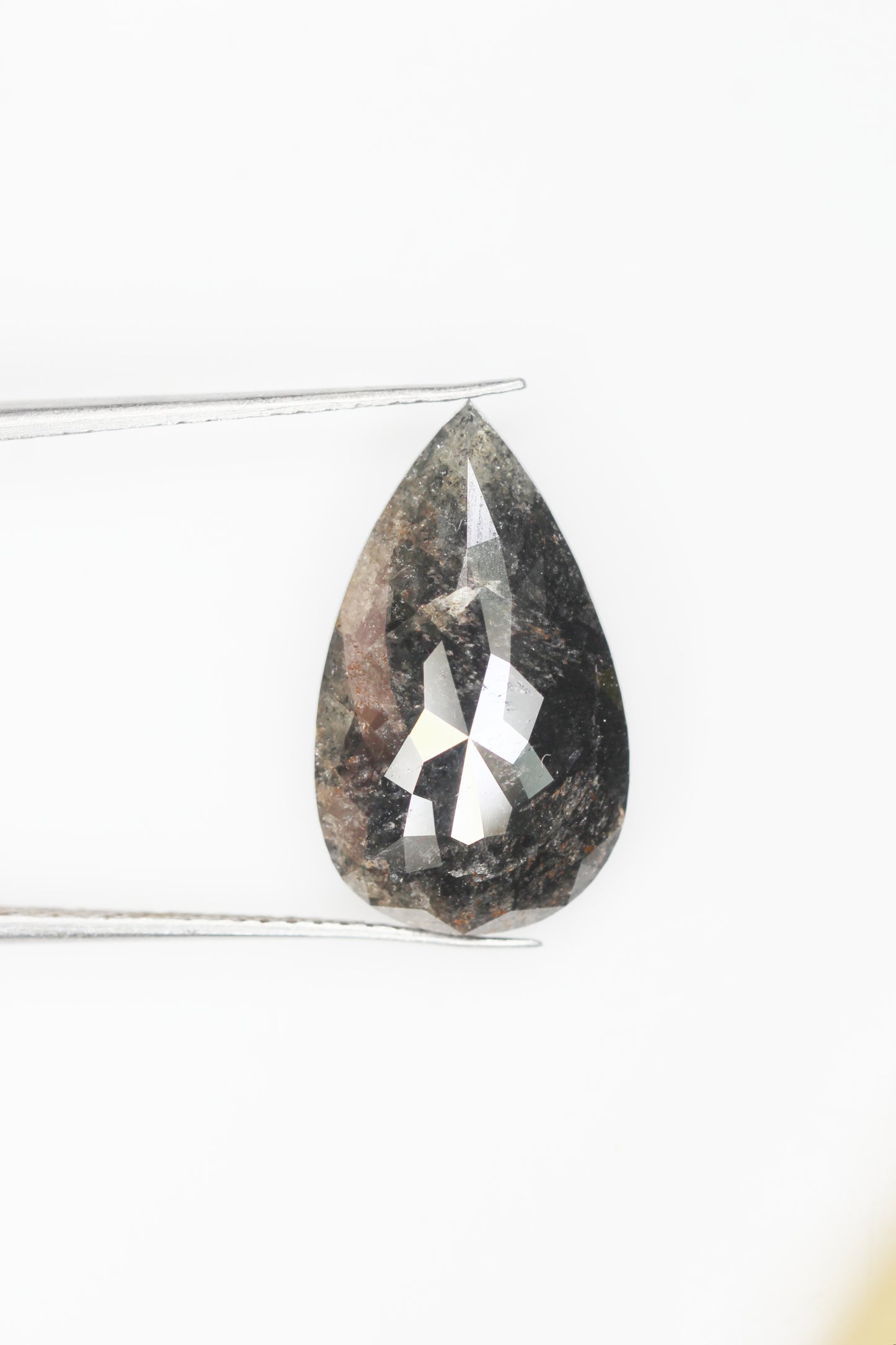 6.50 Ct Natural Loose Diamond, Pear Diamond, Black-Grey Diamond, Polished Diamond, Real Diamond, Rustic Diamond, Antique Diamond NJ811