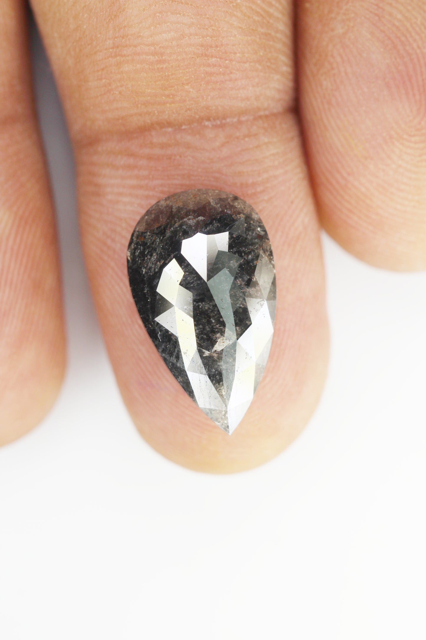 6.50 Ct Natural Loose Diamond, Pear Diamond, Black-Grey Diamond, Polished Diamond, Real Diamond, Rustic Diamond, Antique Diamond NJ811