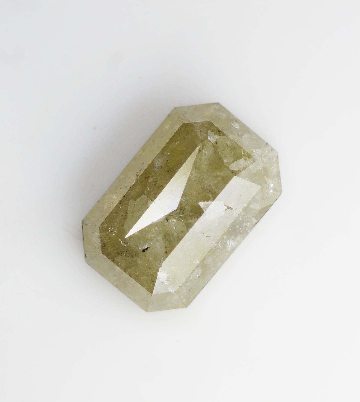 3.47 Ct 10.6 x 7.0 mm Natural Loose Diamond Salt and Pepper Grey color Geometric Emerald cut Diamond NJ949