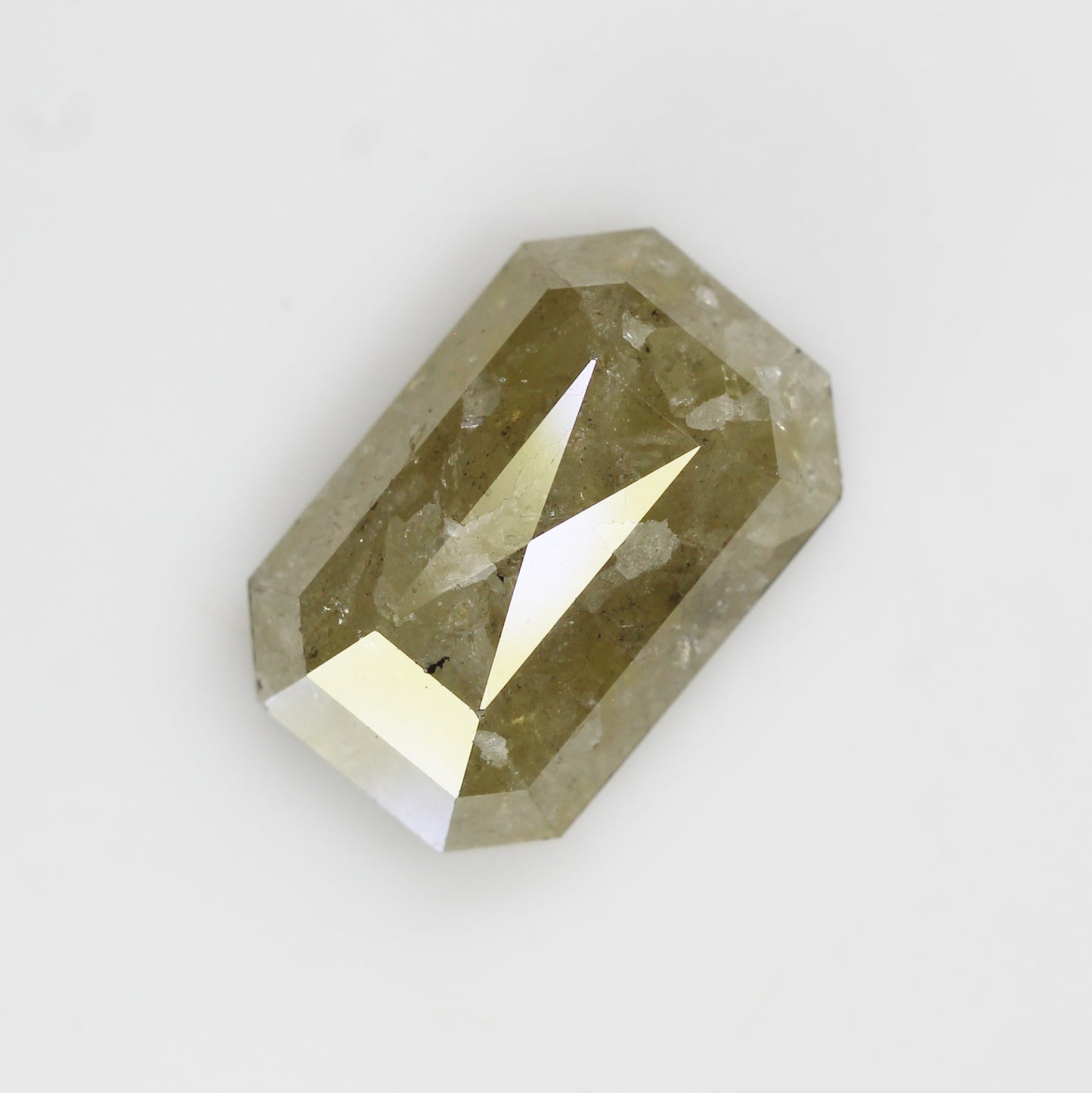 3.47 Ct 10.6 x 7.0 mm Natural Loose Diamond Salt and Pepper Grey color Geometric Emerald cut Diamond NJ949