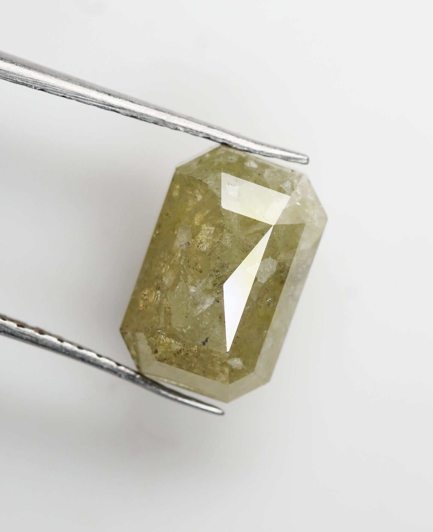 3.47 Ct 10.6 x 7.0 mm Natural Loose Diamond Salt and Pepper Grey color Geometric Emerald cut Diamond NJ949