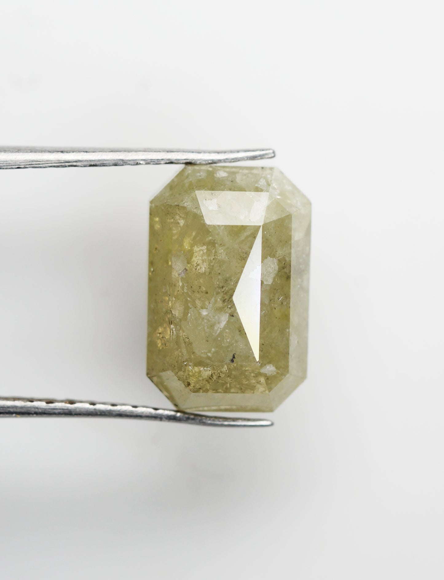 3.47 Ct 10.6 x 7.0 mm Natural Loose Diamond Salt and Pepper Grey color Geometric Emerald cut Diamond NJ949