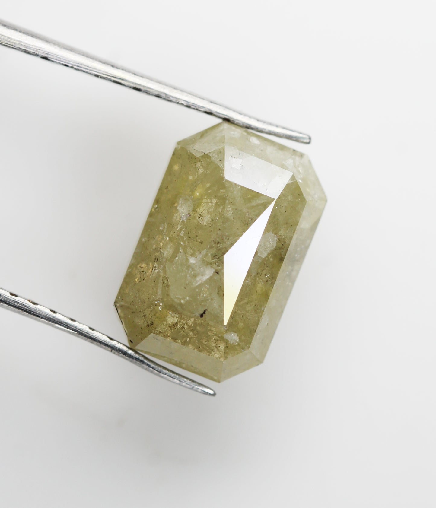 3.47 Ct 10.6 x 7.0 mm Natural Loose Diamond Salt and Pepper Grey color Geometric Emerald cut Diamond NJ949